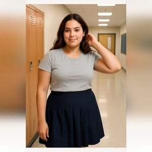 Uniform Navy Blue Pleated Skirt